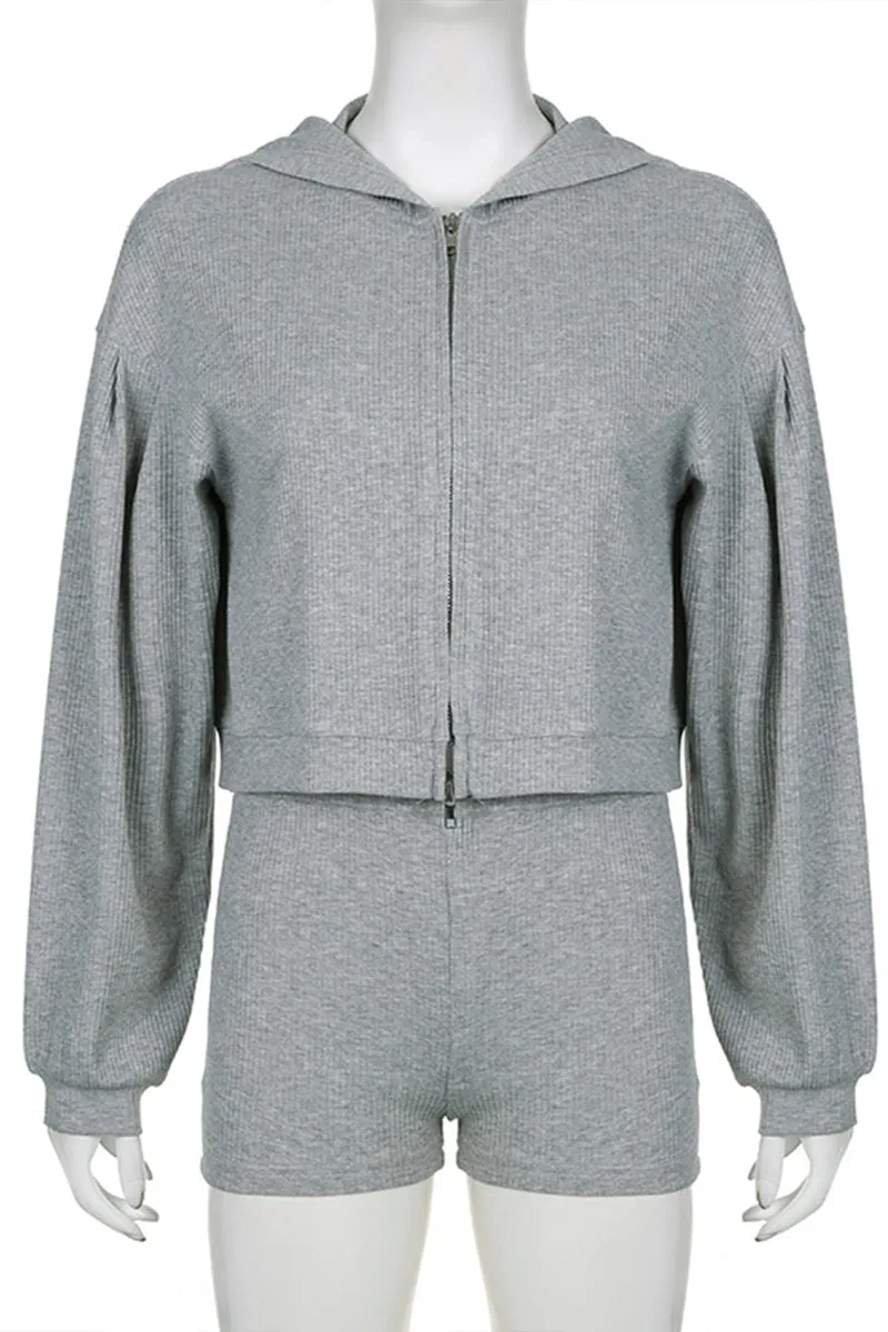 UI0131 Jacket Shorts Jogger Set