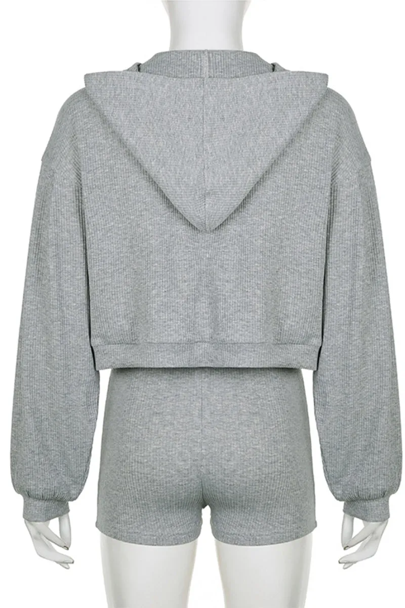 UI0131 Jacket Shorts Jogger Set