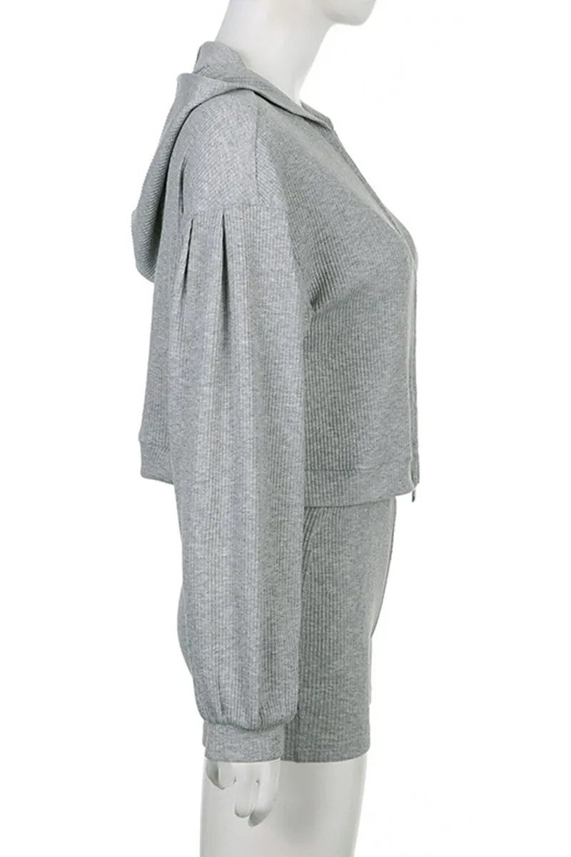 UI0131 Jacket Shorts Jogger Set