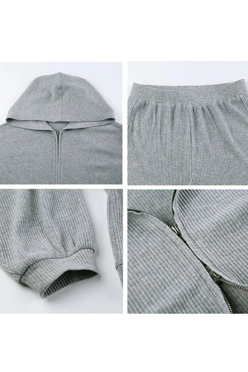 UI0131 Jacket Shorts Jogger Set