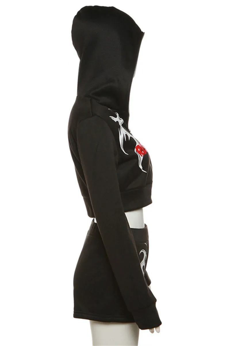 UI0293 Hoodie and Shorts Tracksuit Set