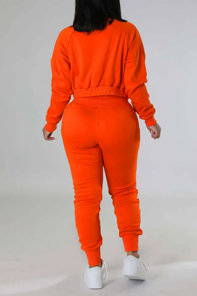 UI0578 Crop Jacket Tracksuit Set