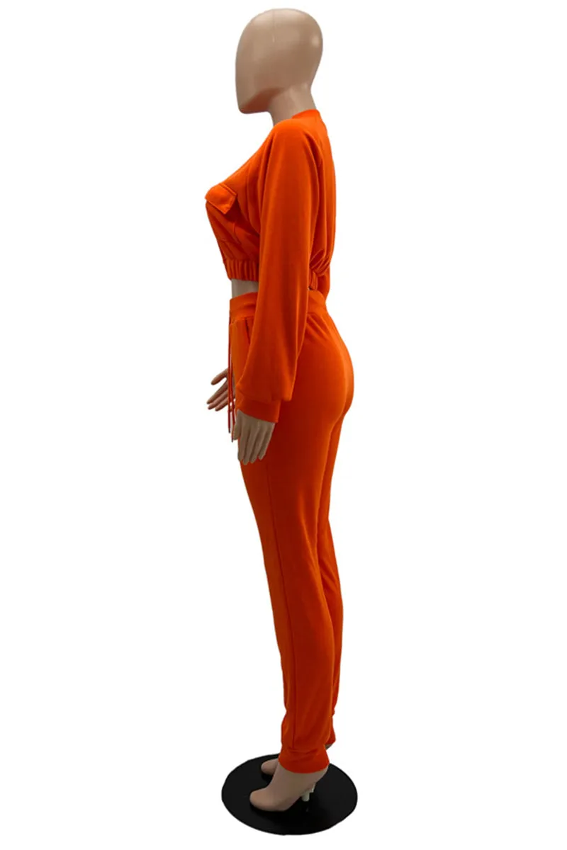 UI0578 Crop Jacket Tracksuit Set