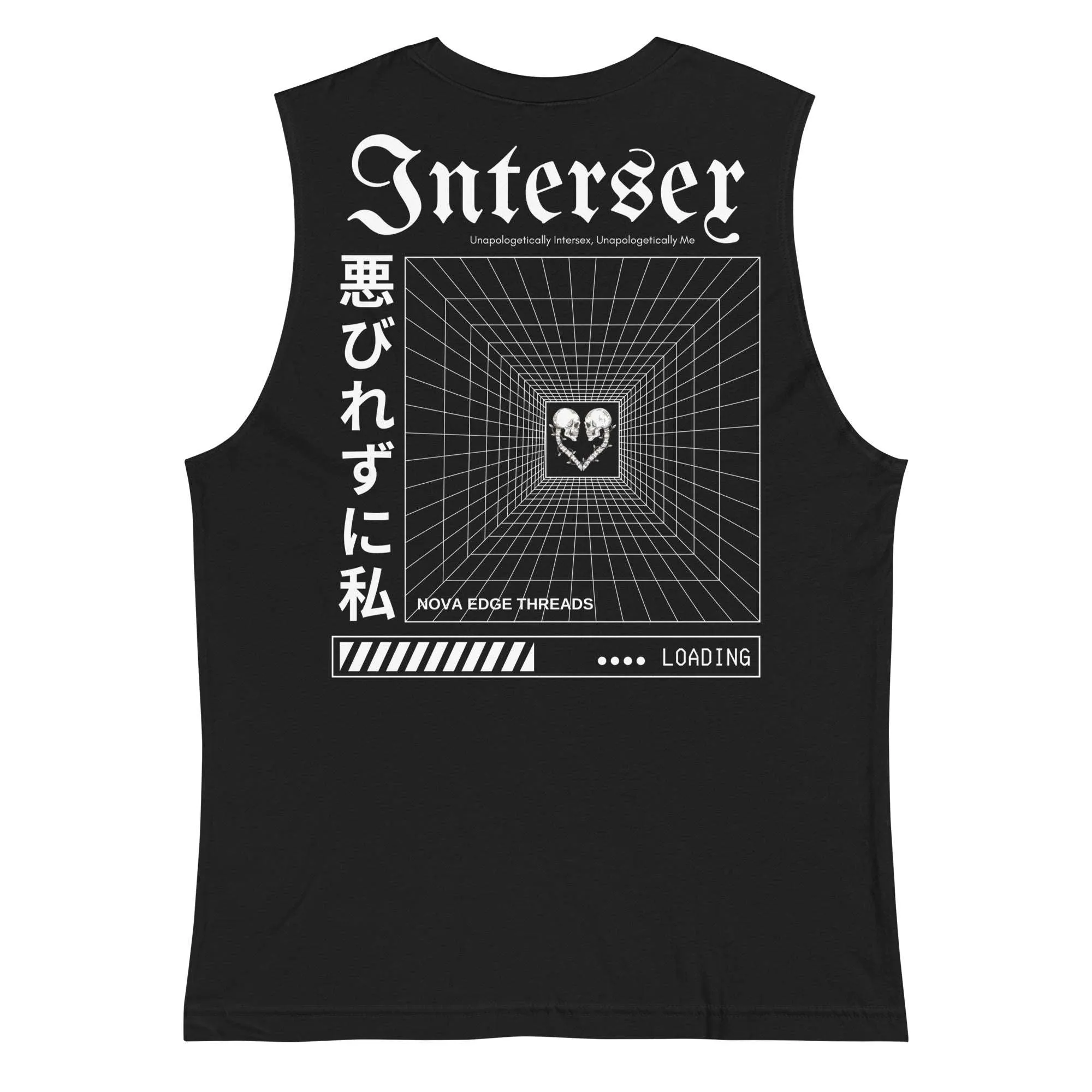 Unapologetically Intersex Pride Streetwear Graphic Gender Diversity on Black Relaxed Fit Sleeveless Tank Top