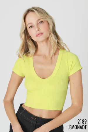 V-Neck Crop Tee