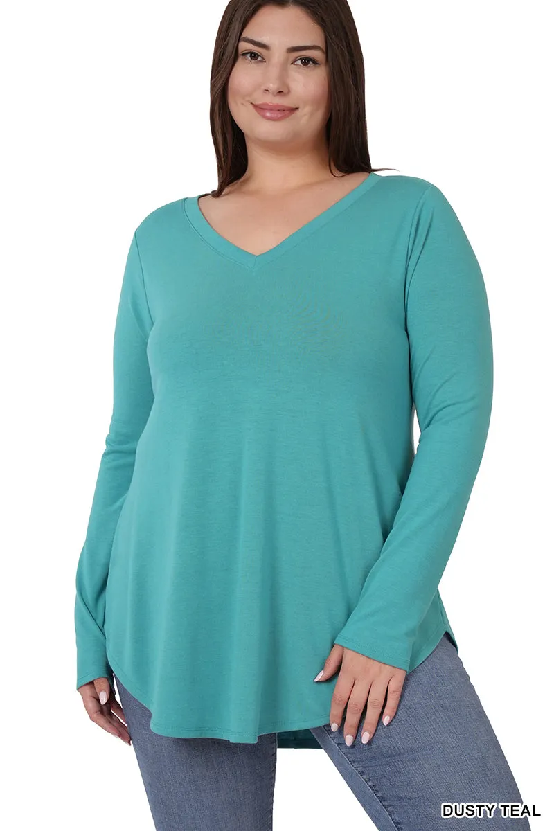 V-Neck Long Sleeve Top