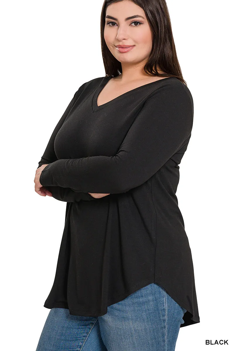 V-Neck Long Sleeve Top