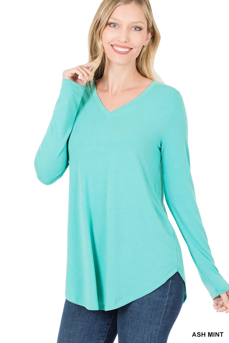 V-Neck Long Sleeve Top