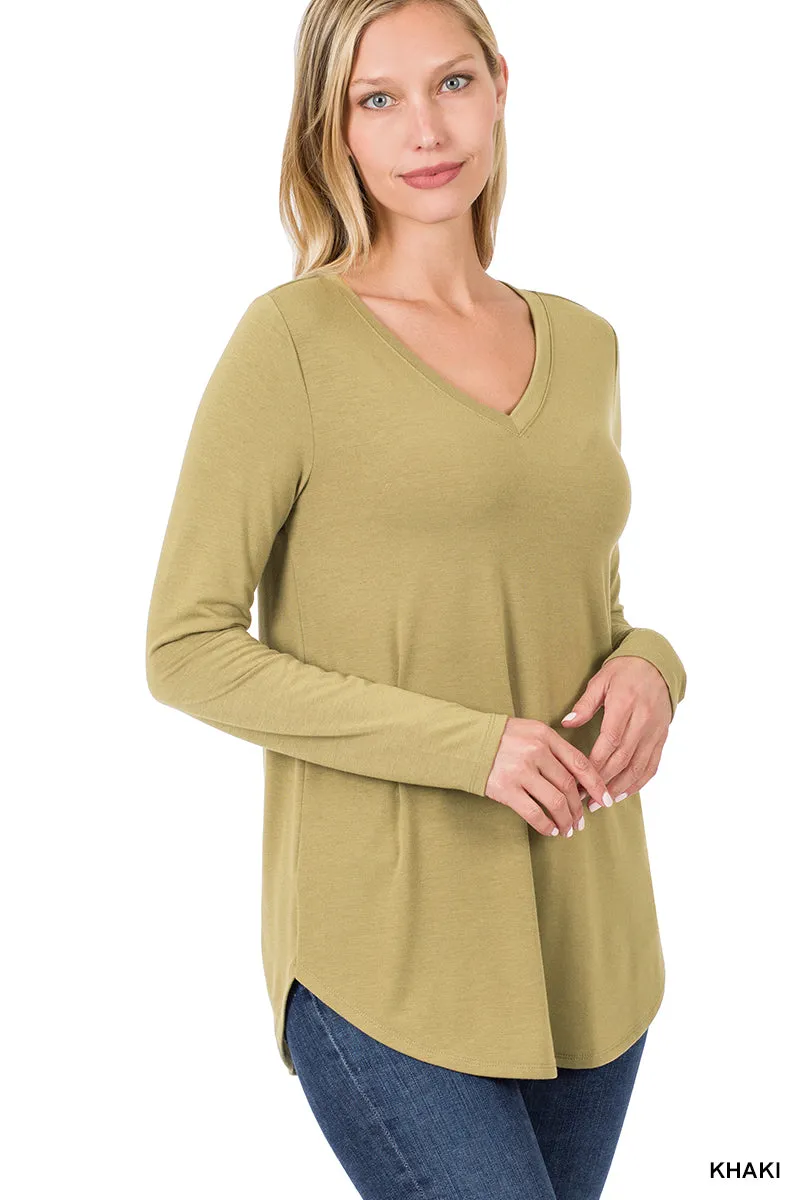 V-Neck Long Sleeve Top
