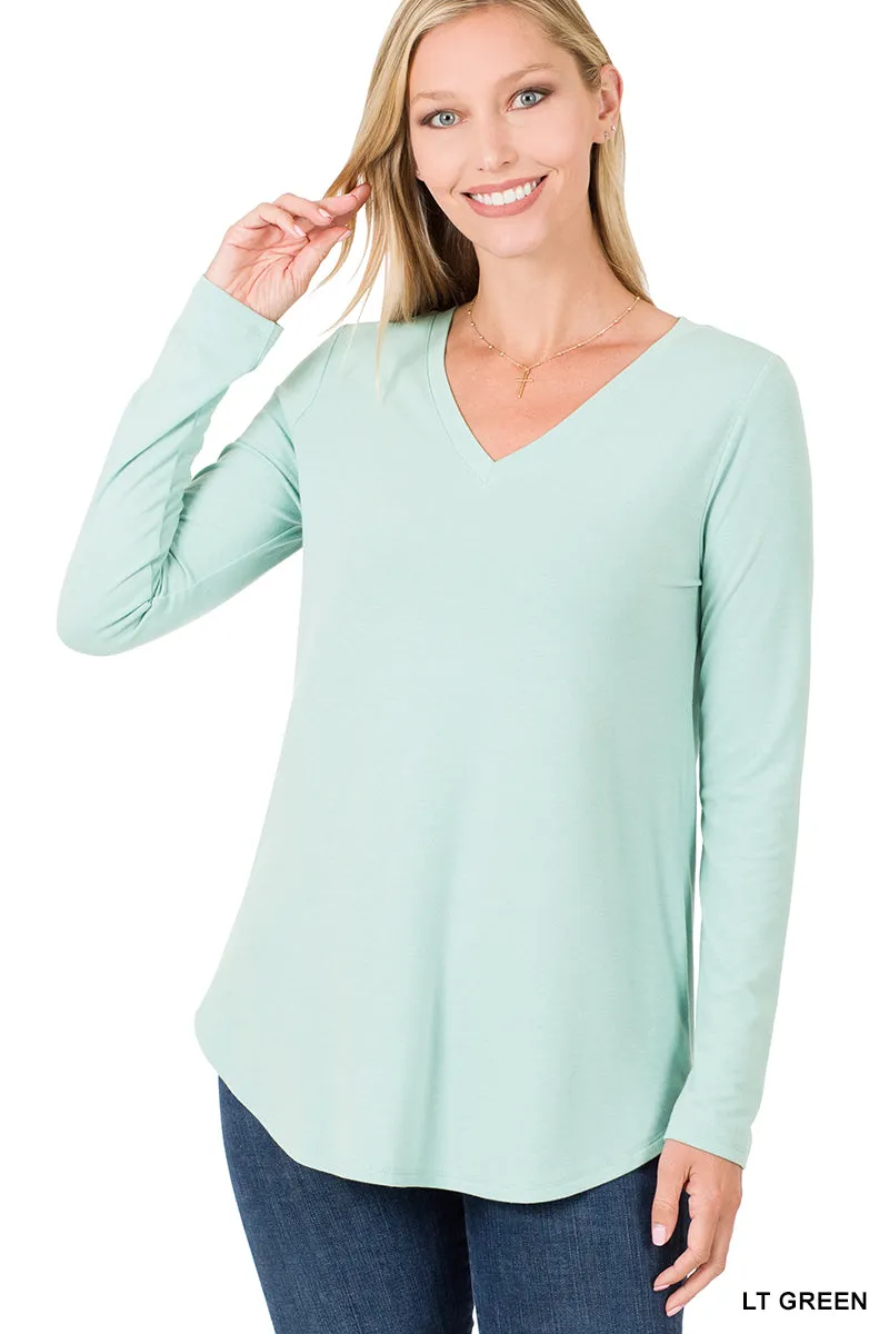 V-Neck Long Sleeve Top