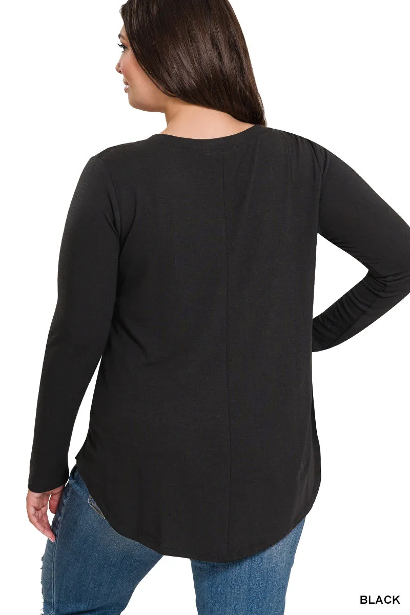 V-Neck Long Sleeve Top