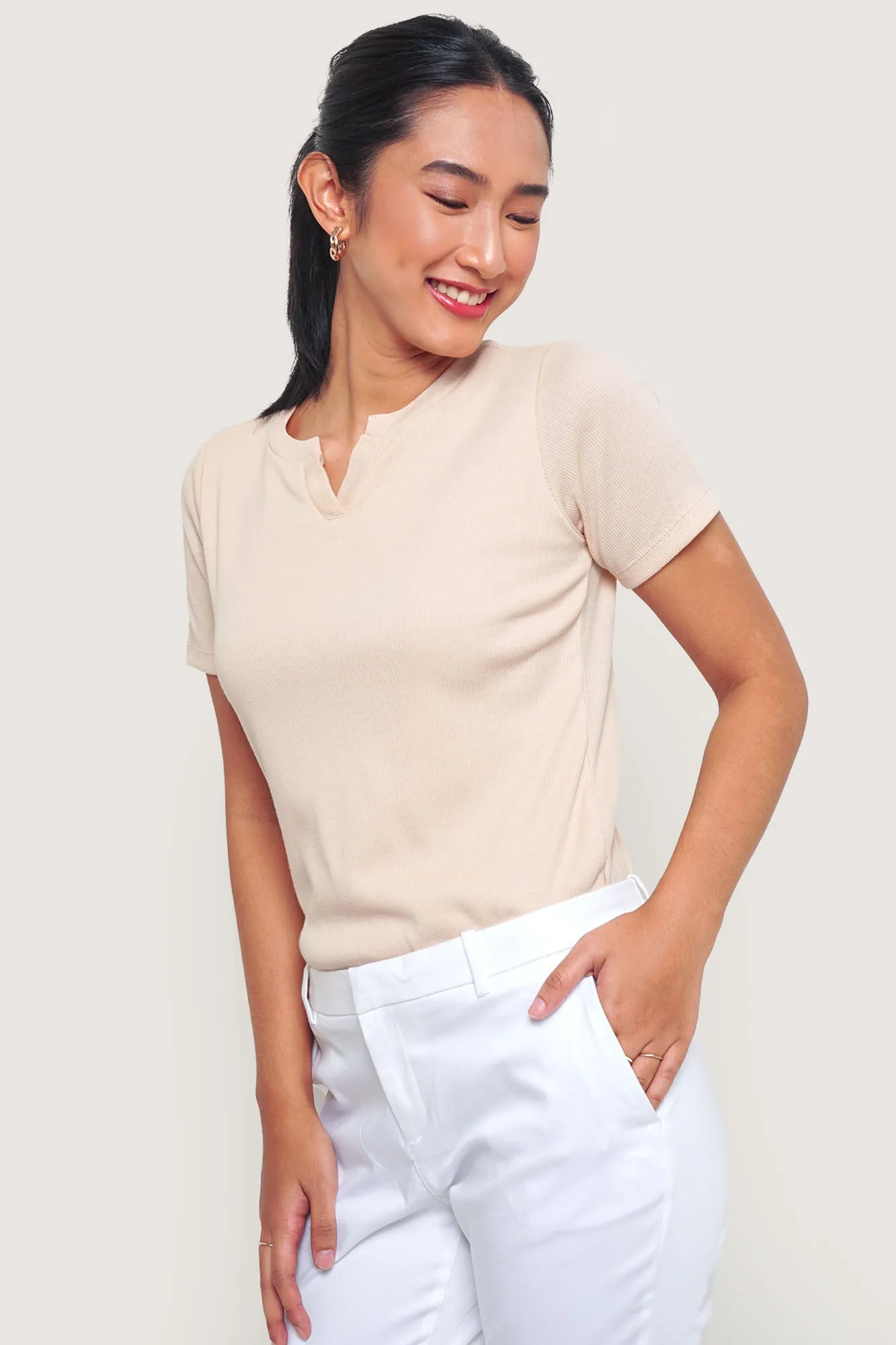 V-Neck Ribbed Tee