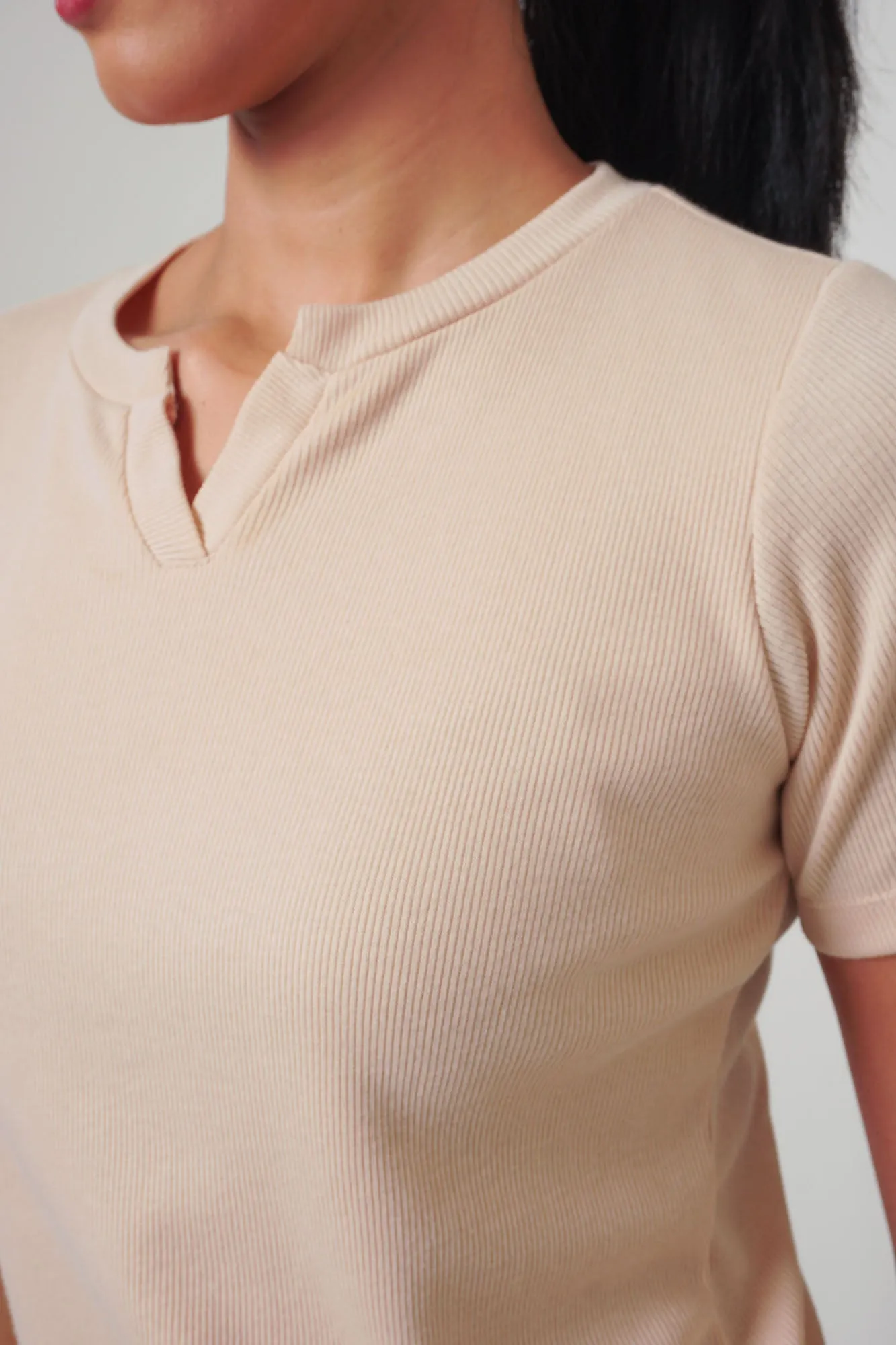V-Neck Ribbed Tee