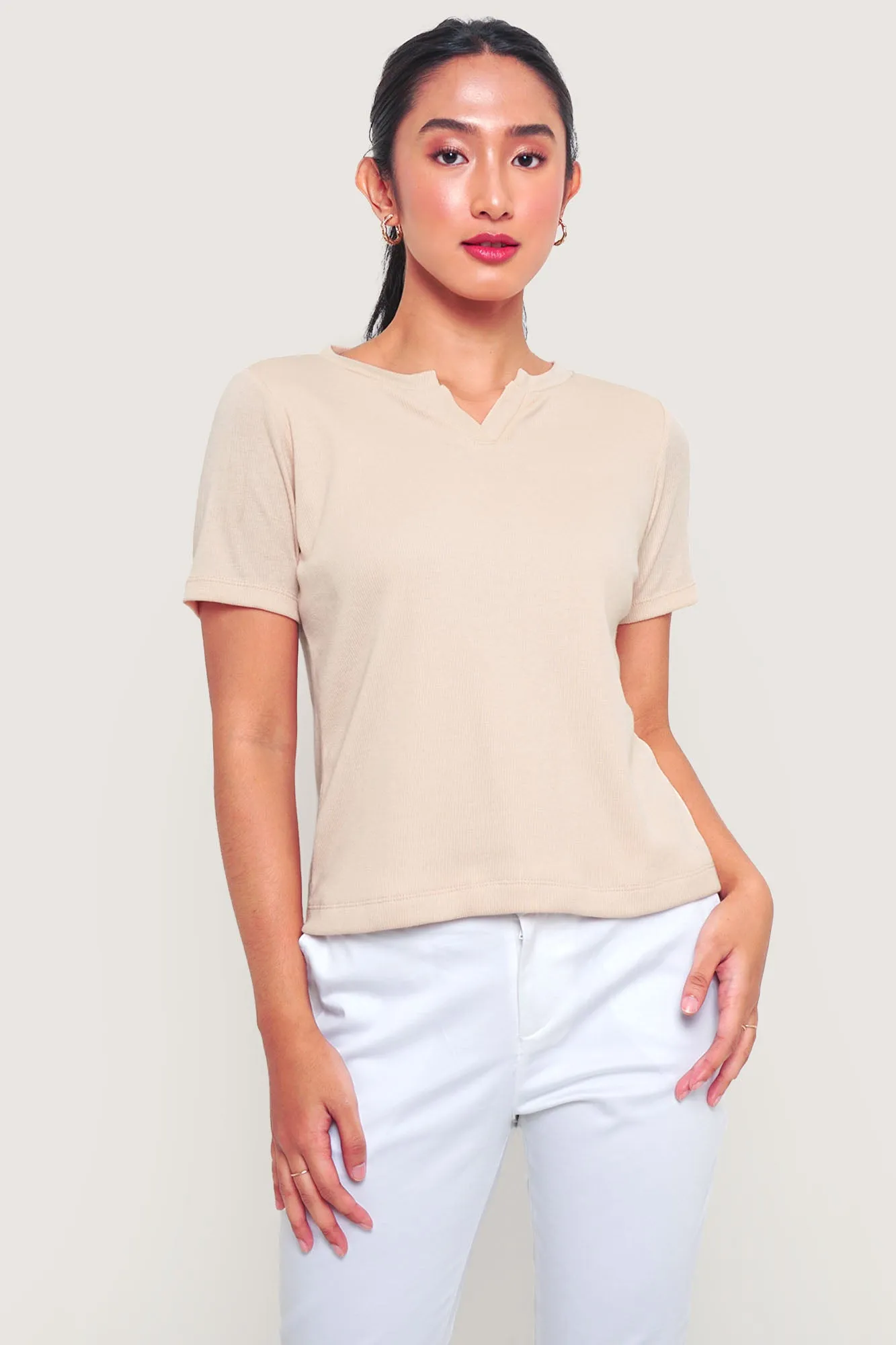 V-Neck Ribbed Tee