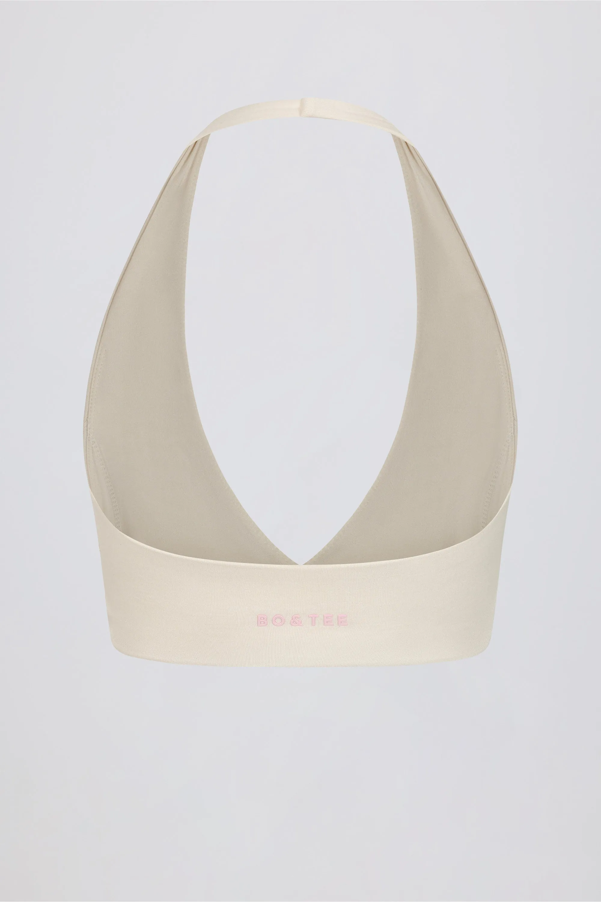 V-Neck Sports Bra in Ivory Marl