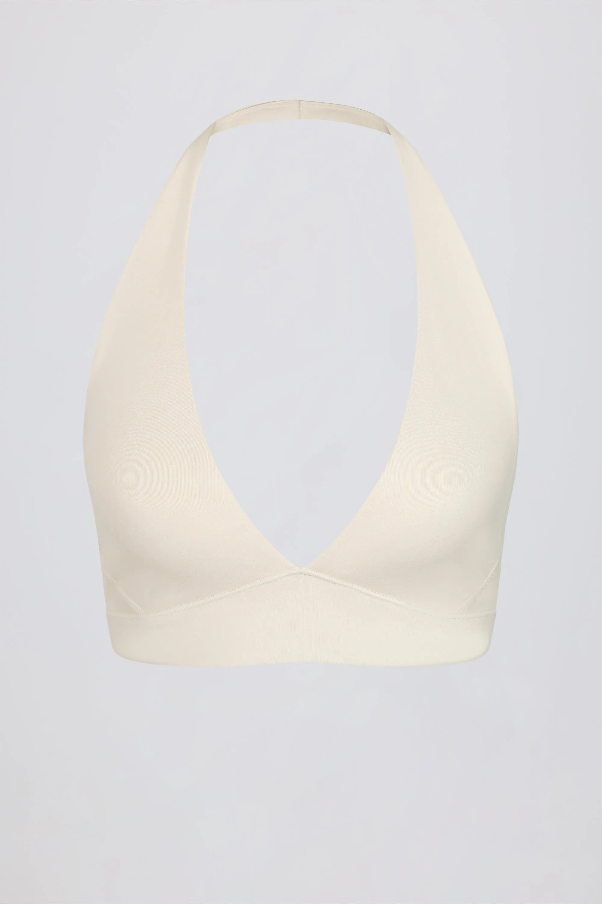 V-Neck Sports Bra in Ivory Marl