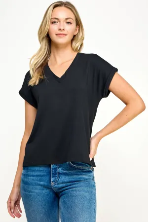 V Neck Tee - Black
