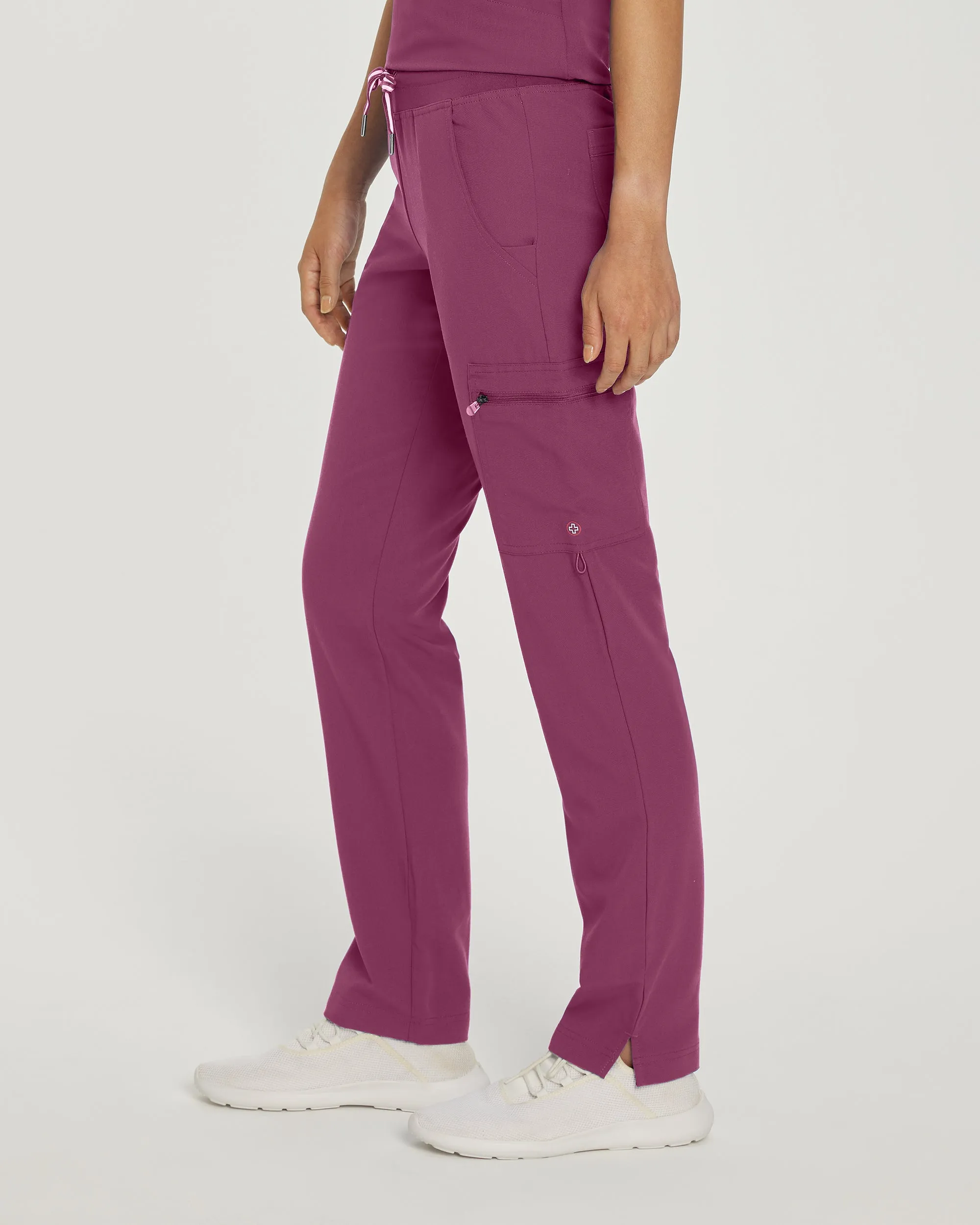 V-Tess 337 Women's Cargo Scrub Pants Raspberry Coulis