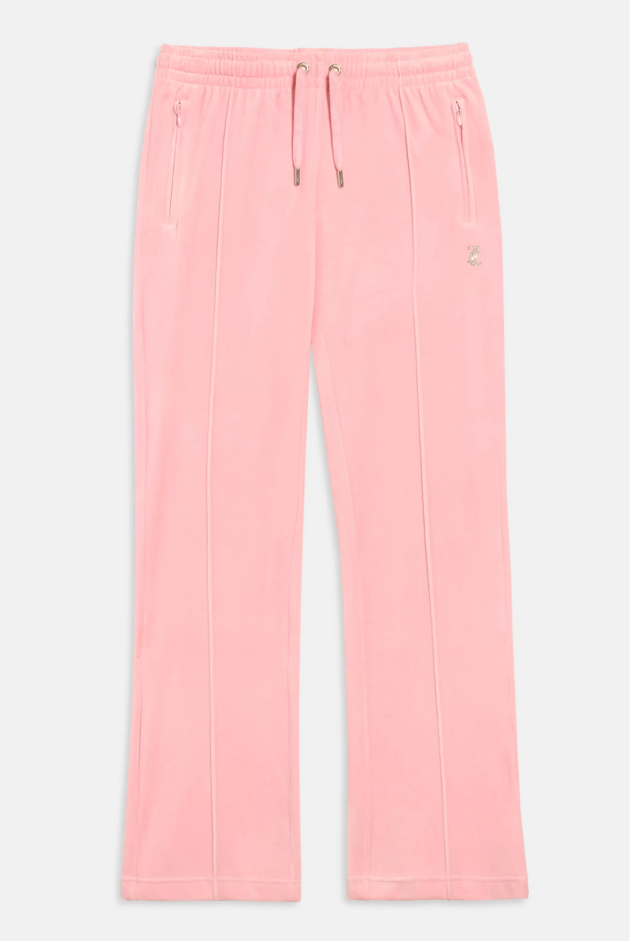 'VIRGO' JUICY PINK VELOUR DIAMANTÉ TRACKSUIT BOTTOM