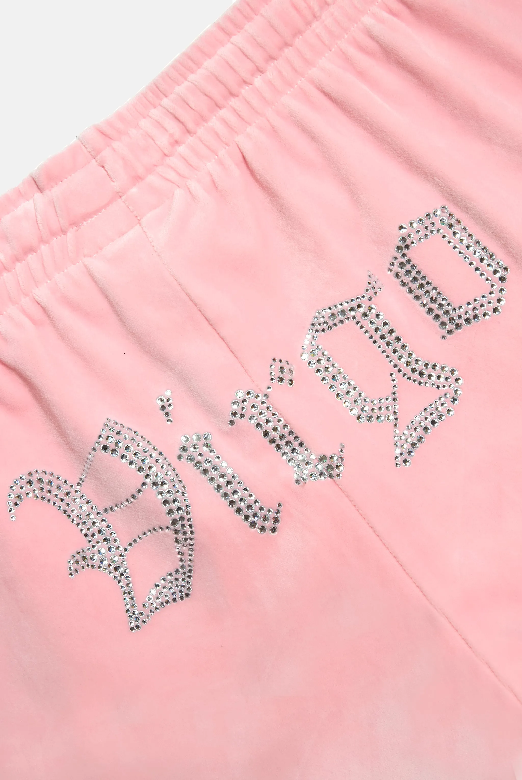 'VIRGO' JUICY PINK VELOUR DIAMANTÉ TRACKSUIT BOTTOM