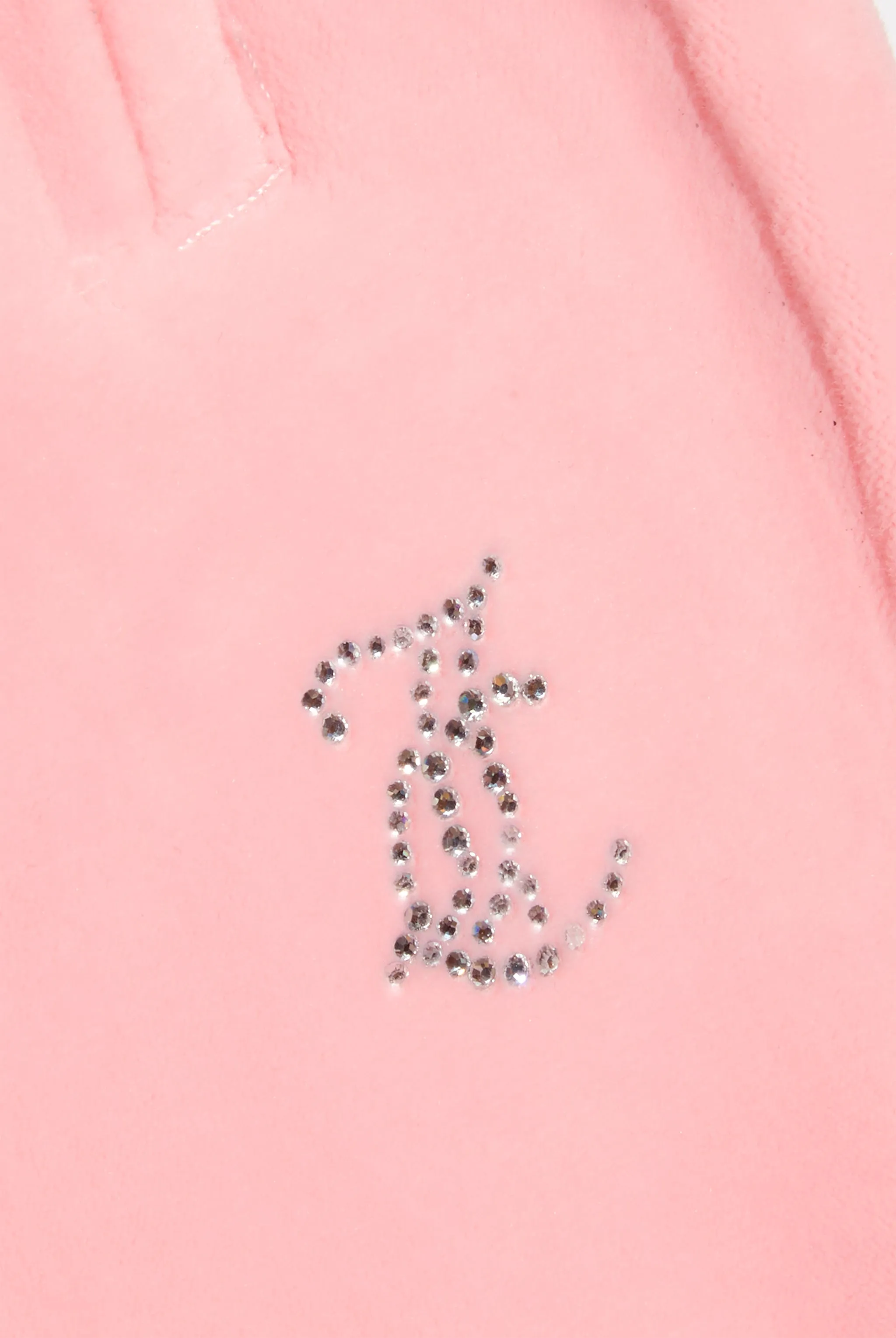 'VIRGO' JUICY PINK VELOUR DIAMANTÉ TRACKSUIT BOTTOM