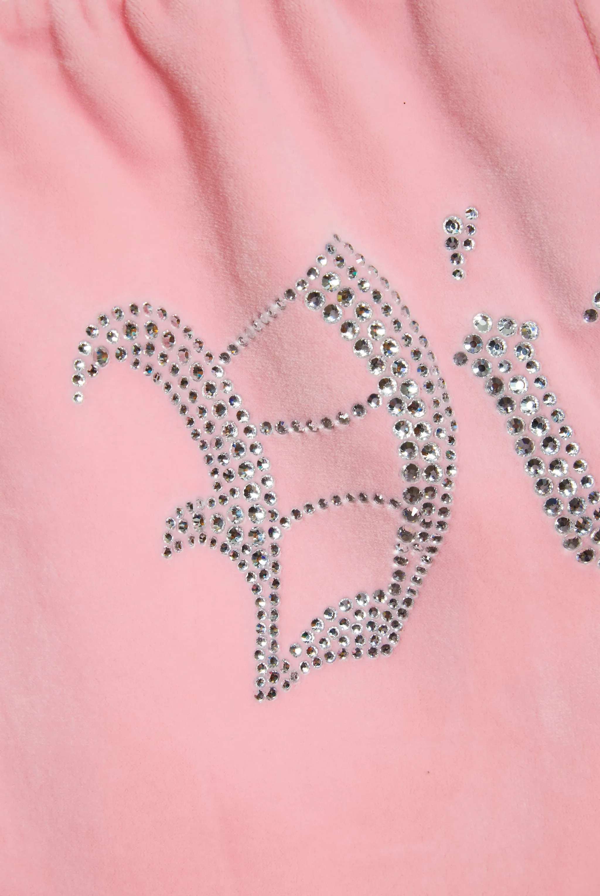 'VIRGO' JUICY PINK VELOUR DIAMANTÉ TRACKSUIT BOTTOM