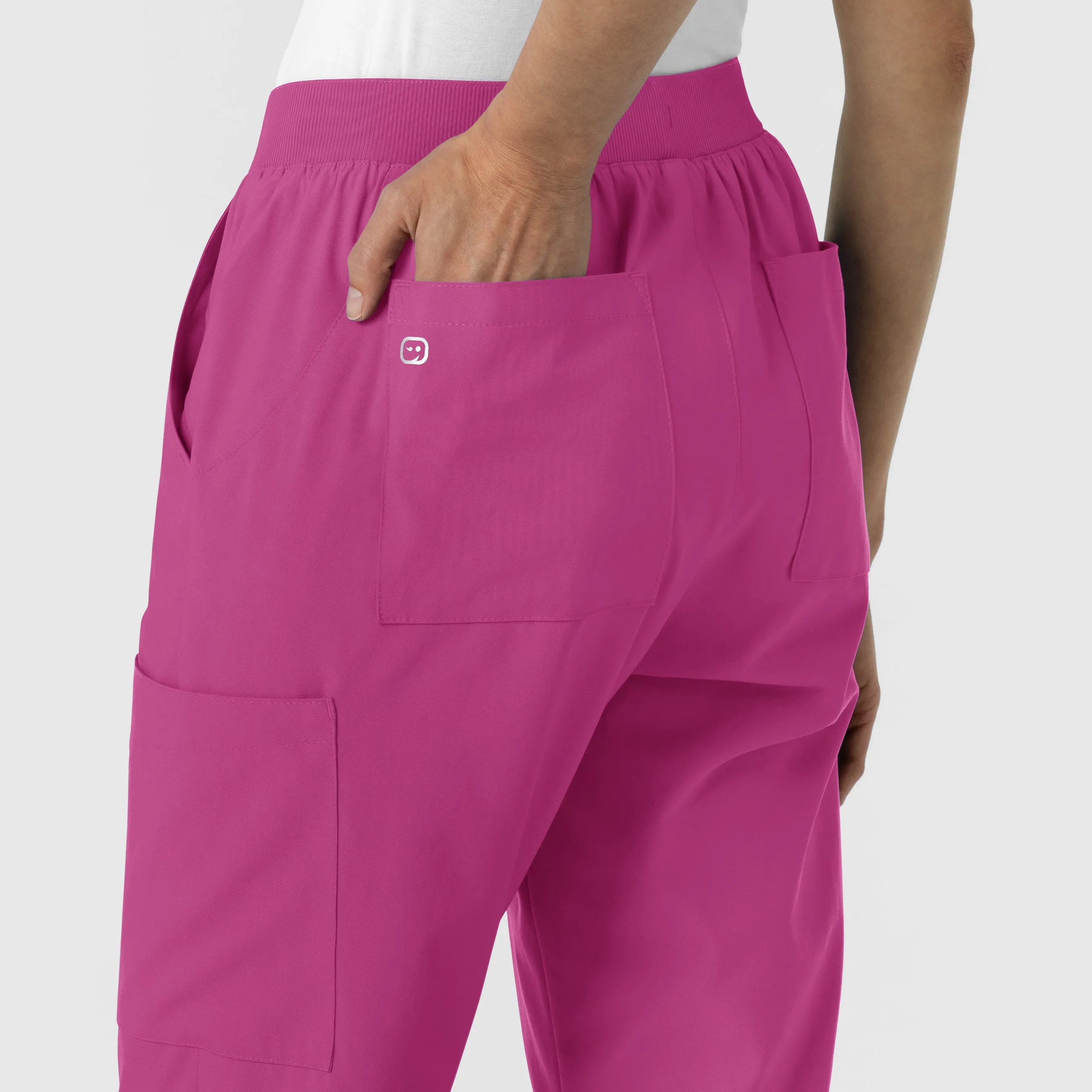 W123 5145 Cargo Utility Scrub Pants Raspberry