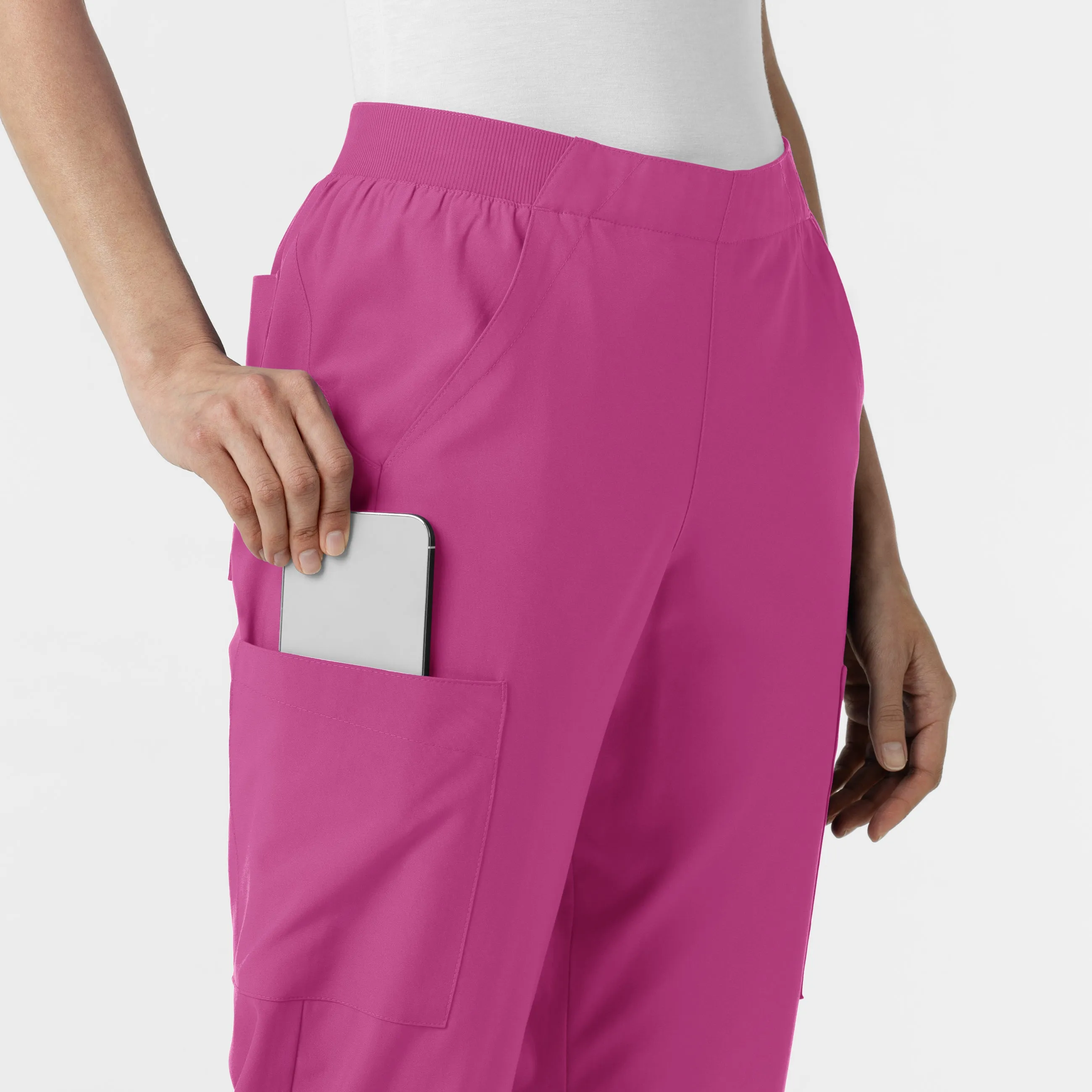 W123 5145 Cargo Utility Scrub Pants Raspberry