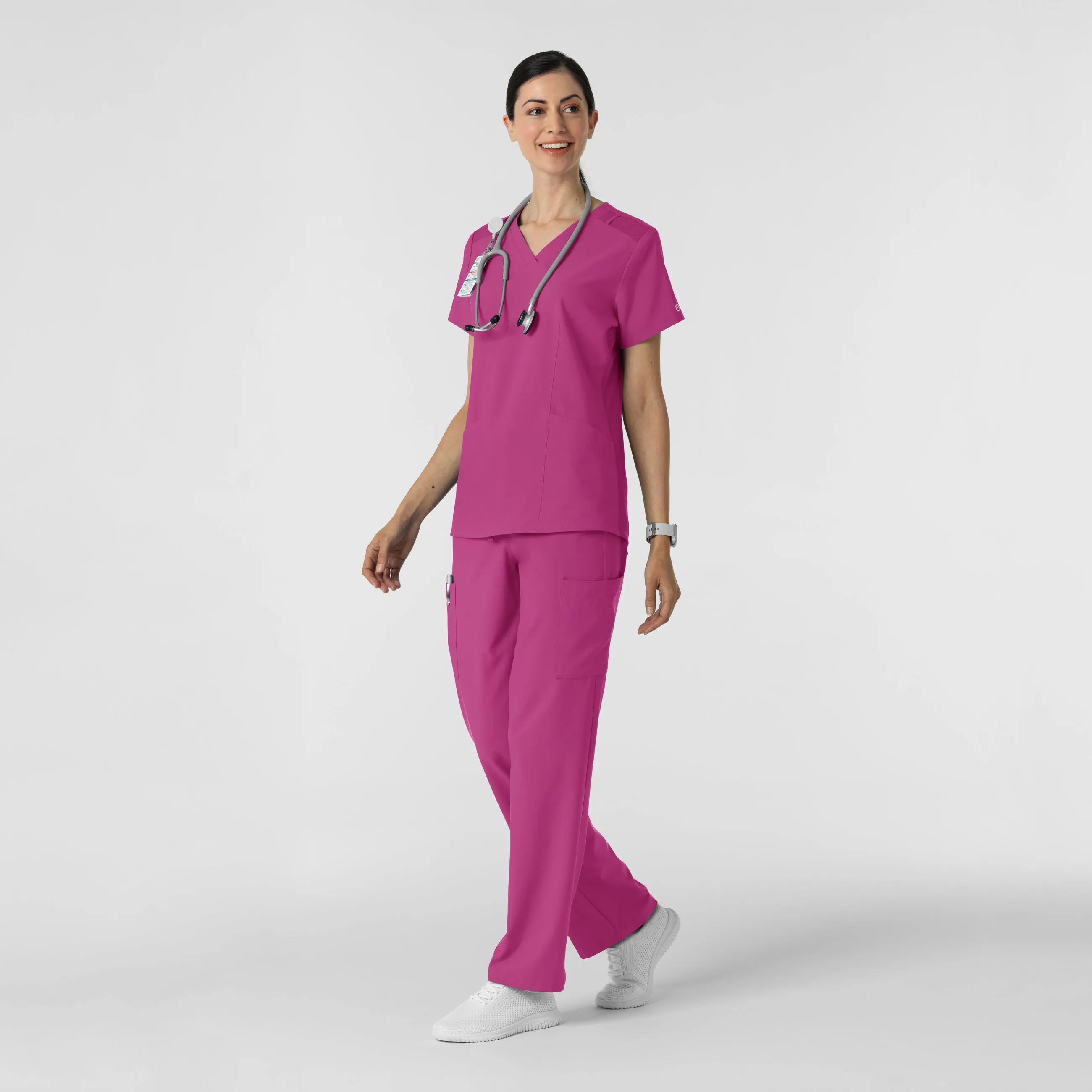 W123 5145 Cargo Utility Scrub Pants Raspberry