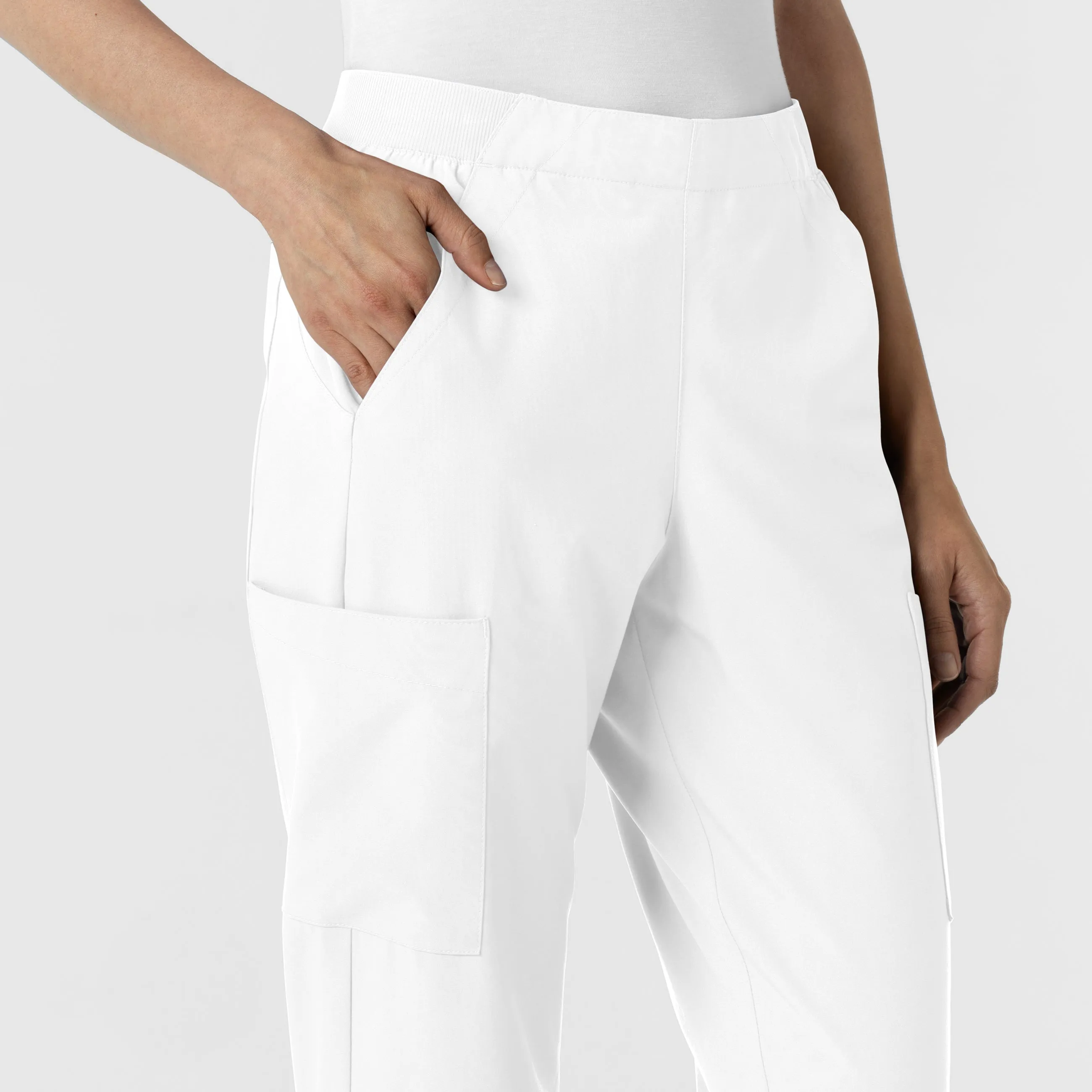 W123 5145 Cargo Utility Scrub Pants White
