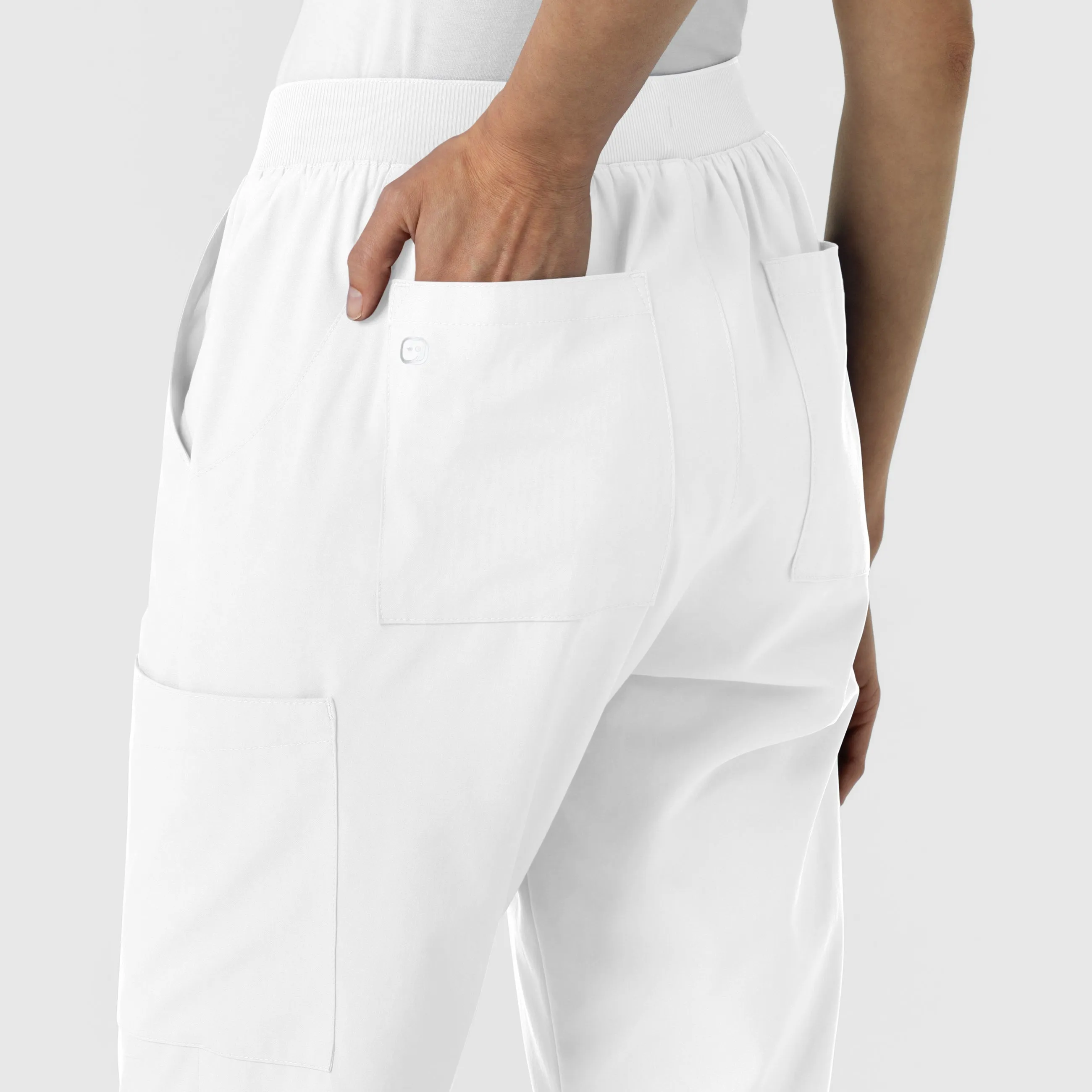 W123 5145 Cargo Utility Scrub Pants White