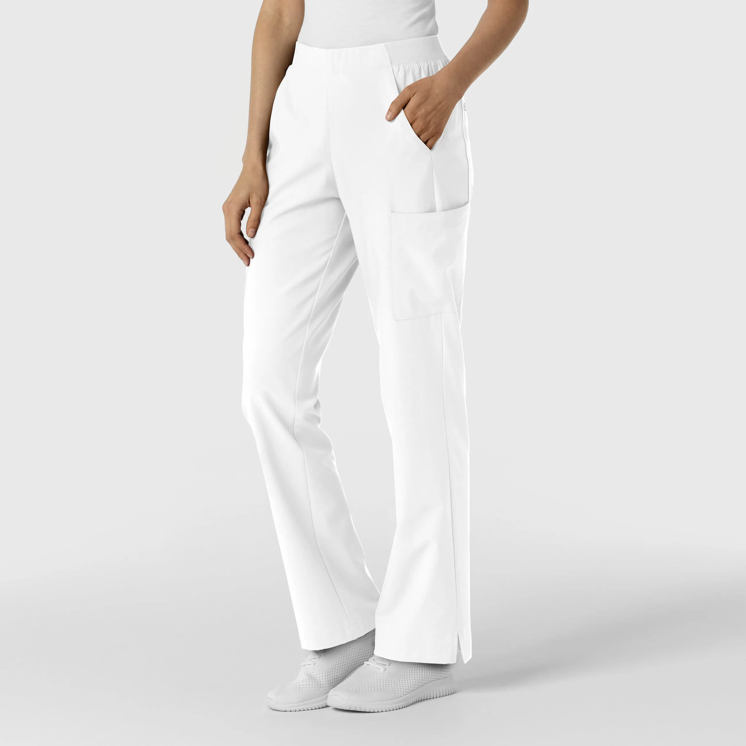 W123 5145 Cargo Utility Scrub Pants White