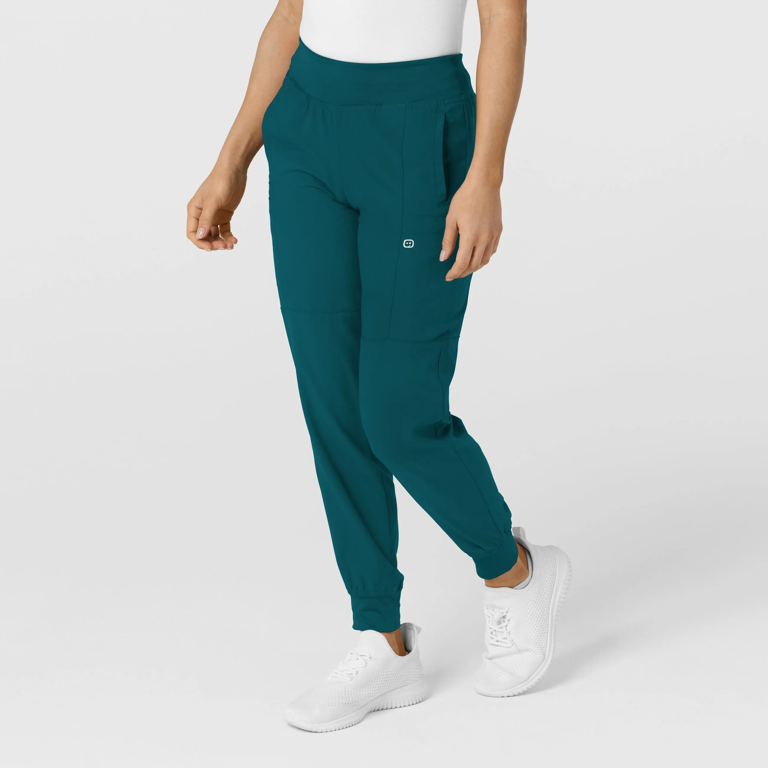 W123 5555 Comfort Waist Cargo Jogger Scrub Pants Caribbean Blue