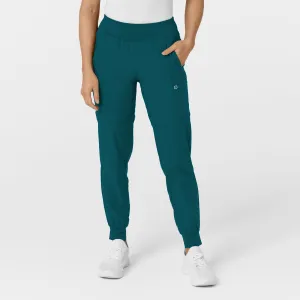 W123 5555 Comfort Waist Cargo Jogger Scrub Pants Caribbean Blue