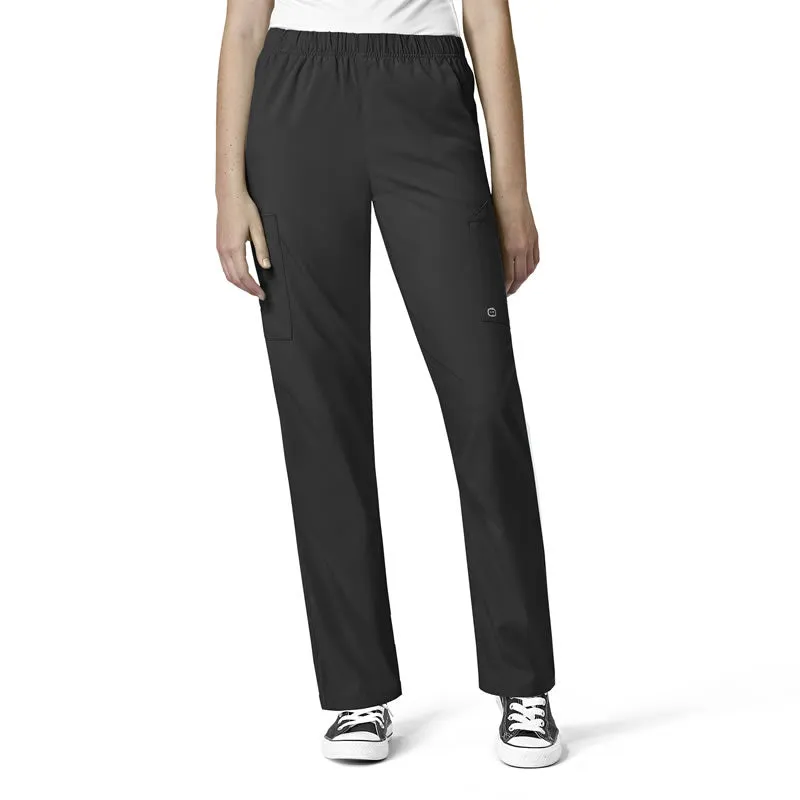 W123 5855 Unisex Multi-Cargo Scrub Pants Black