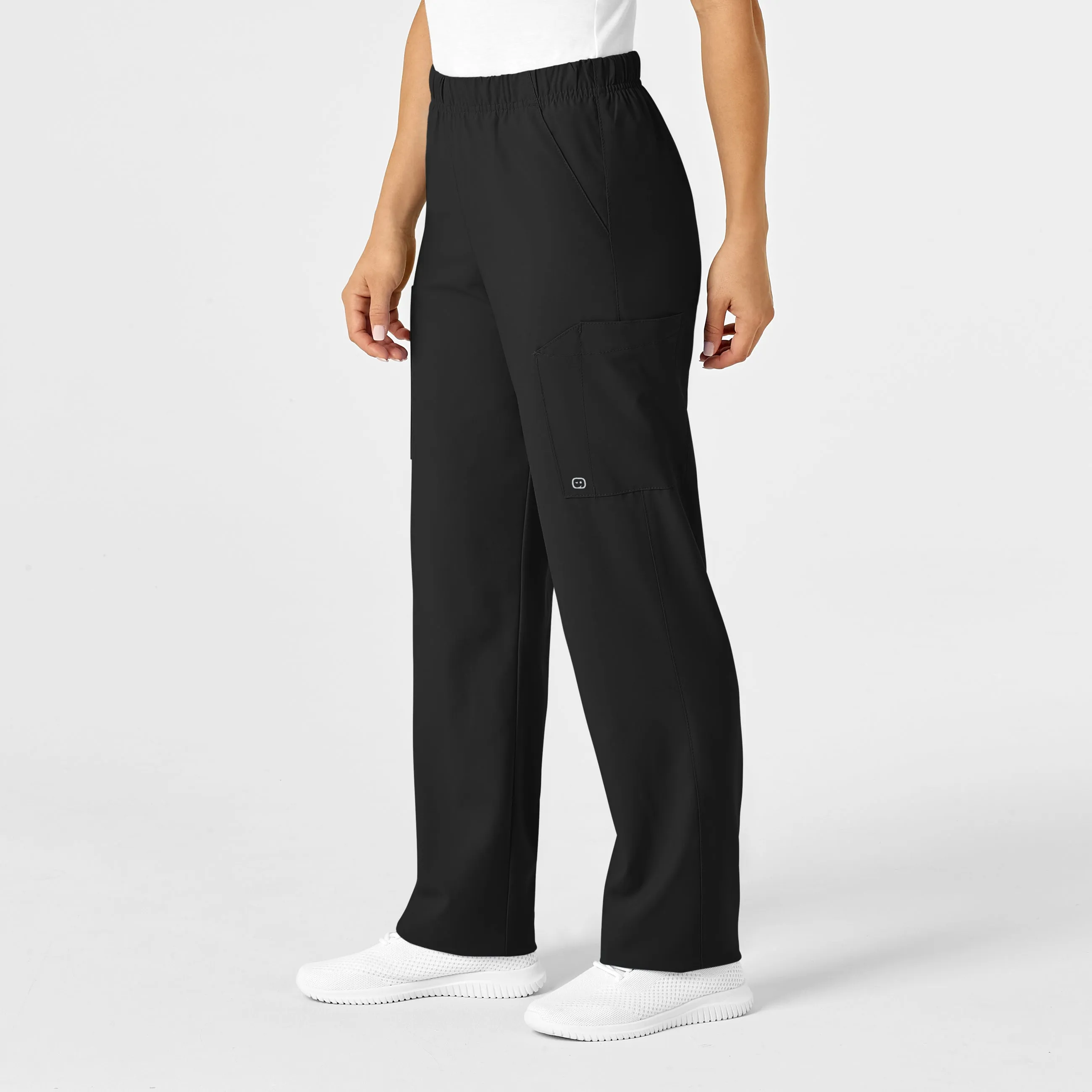 W123 5855 Unisex Multi-Cargo Scrub Pants Black