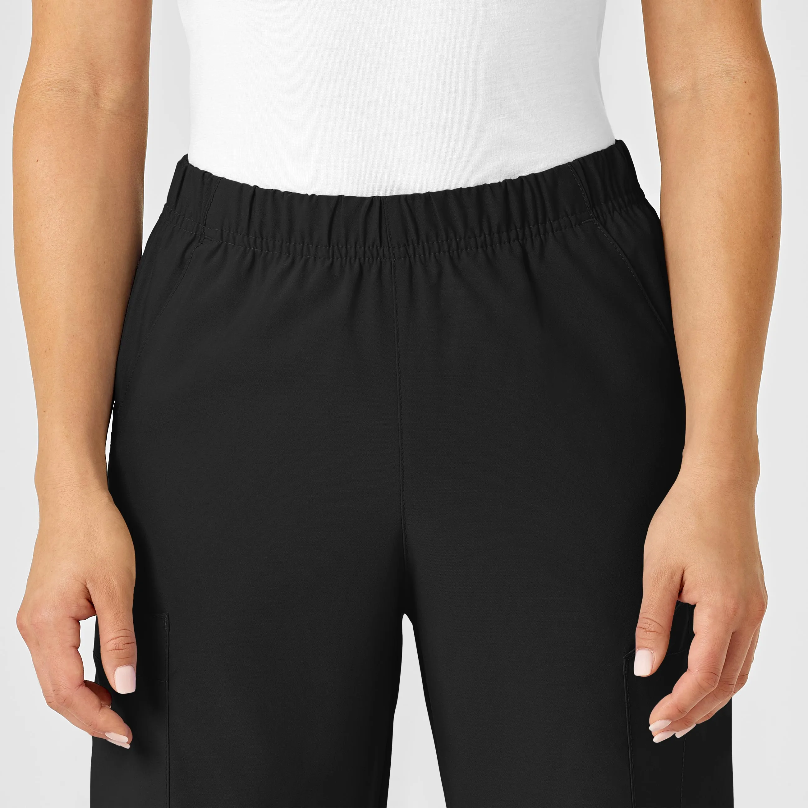 W123 5855 Unisex Multi-Cargo Scrub Pants Black