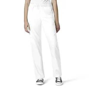 W123 5855 Unisex Multi-Cargo Scrub Pants White