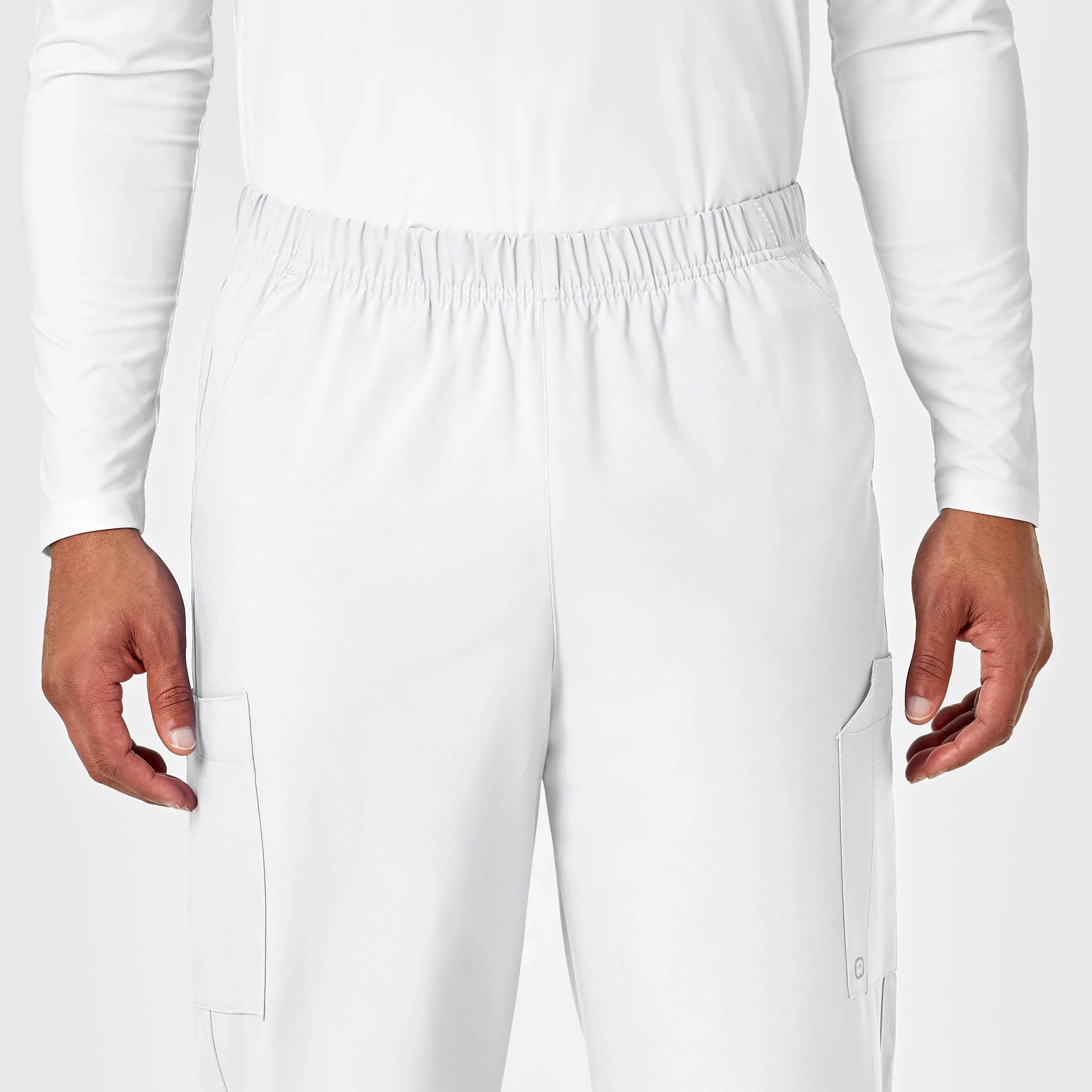 W123 5855 Unisex Multi-Cargo Scrub Pants White
