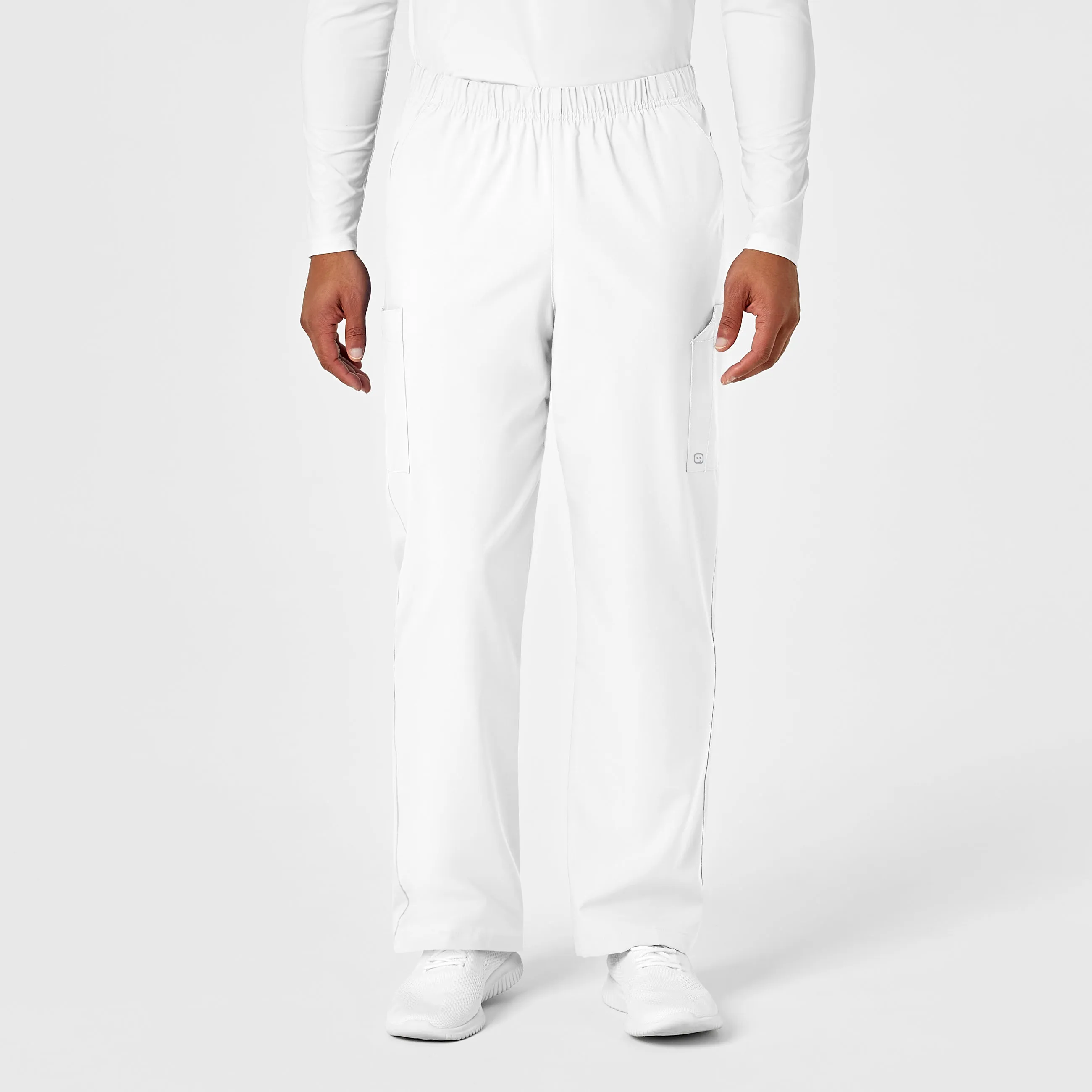 W123 5855 Unisex Multi-Cargo Scrub Pants White