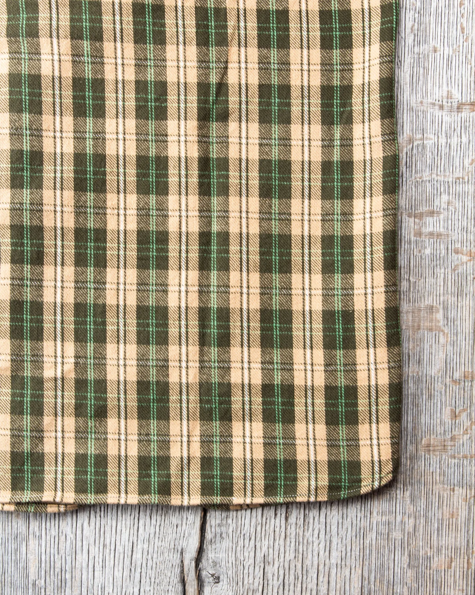 Warehouse & Co Lot 3022 Heavy Flannel Shirt Green Beige