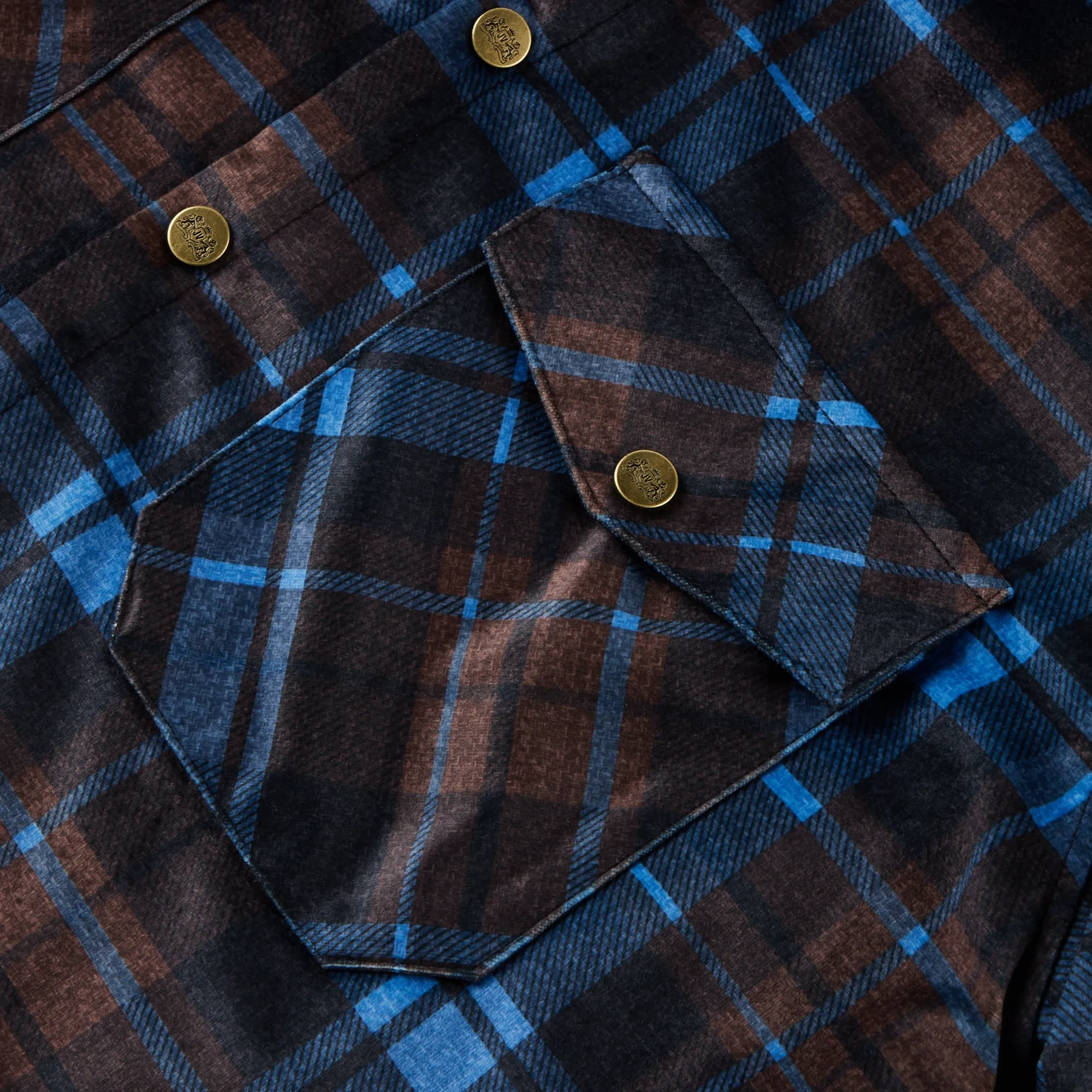 Western Flannel Plaid Button Lumber Jacket