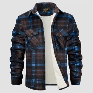 Western Flannel Plaid Button Lumber Jacket