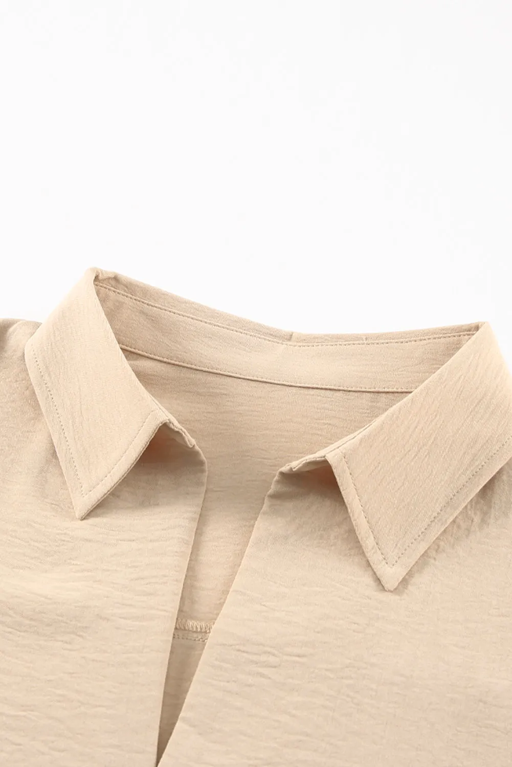 White/Black/Green/Apricot Collared 3/4 Sleeve Shirt