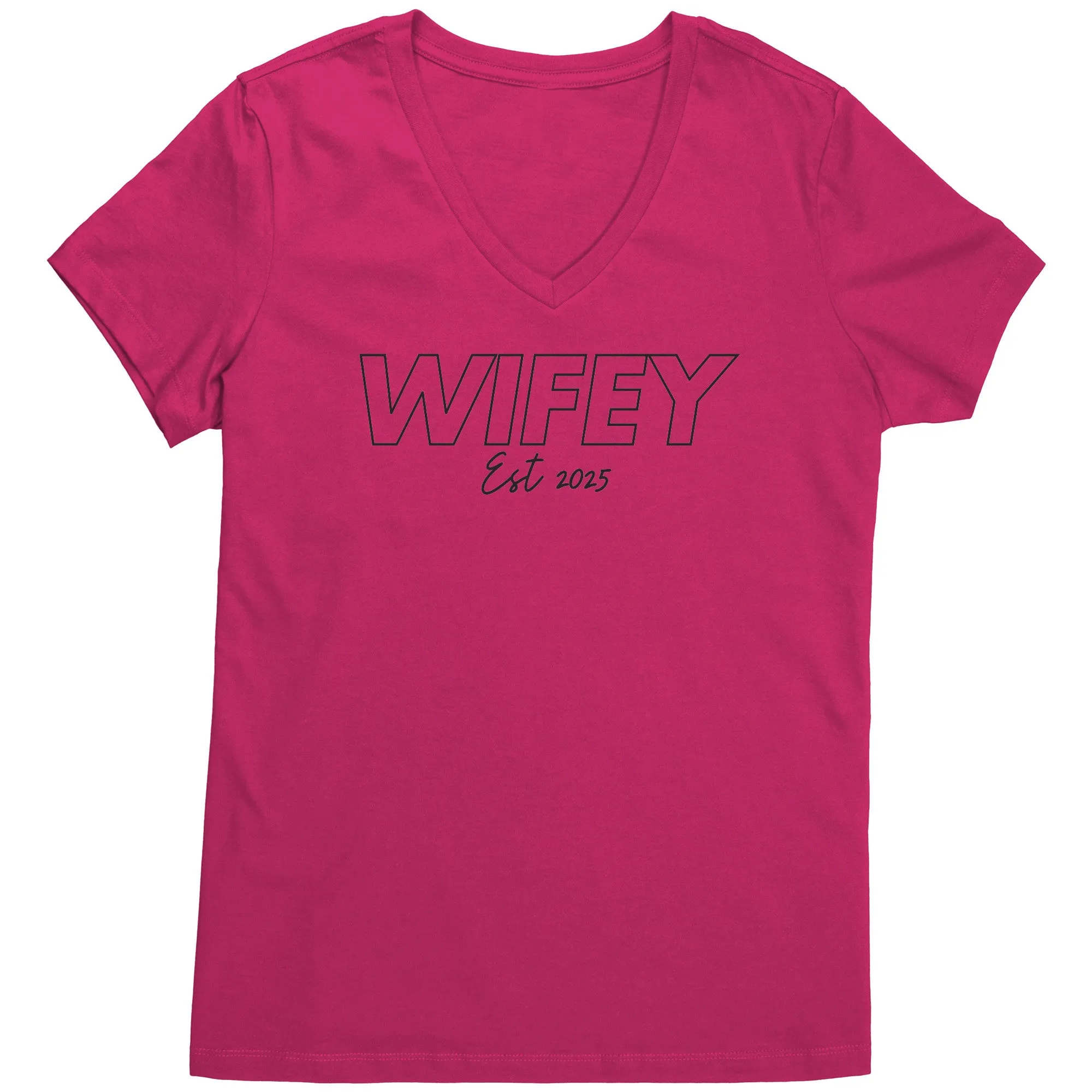 Wifey Shirt, Wifey Est 2025 Shirt, Wifey Crewneck, Wedding Shirt, Wedding Gift Valentine Shirt Valentine Gift For Her Valentine Womens Vneck