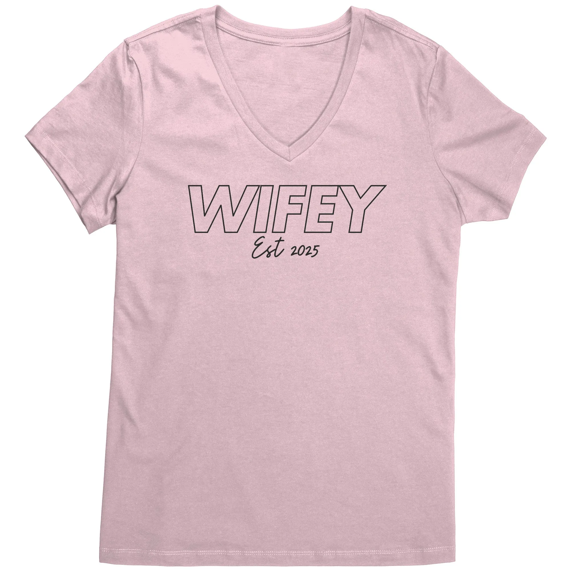 Wifey Shirt, Wifey Est 2025 Shirt, Wifey Crewneck, Wedding Shirt, Wedding Gift Valentine Shirt Valentine Gift For Her Valentine Womens Vneck