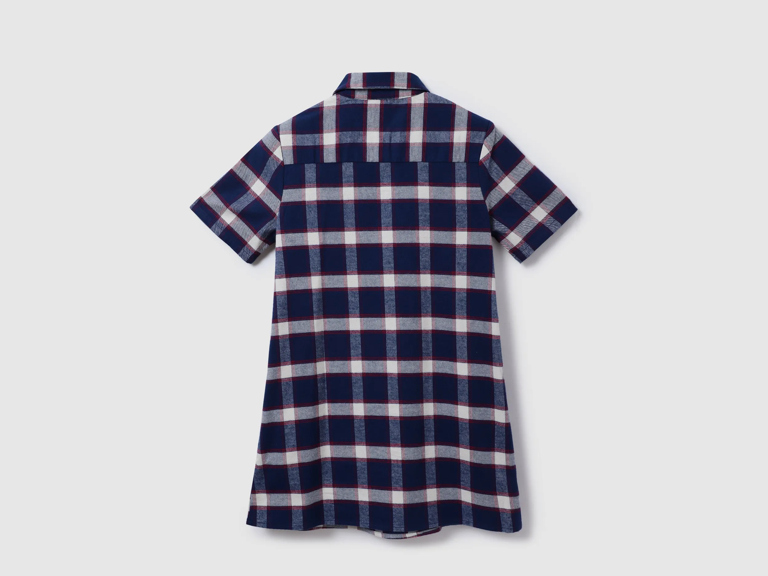 Women Check Shirt Collar Dress