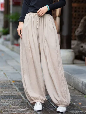 Women Spring Pure Color Harem Pants