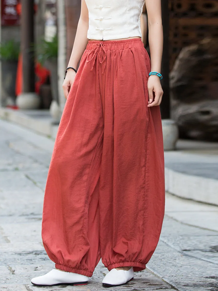 Women Spring Pure Color Harem Pants