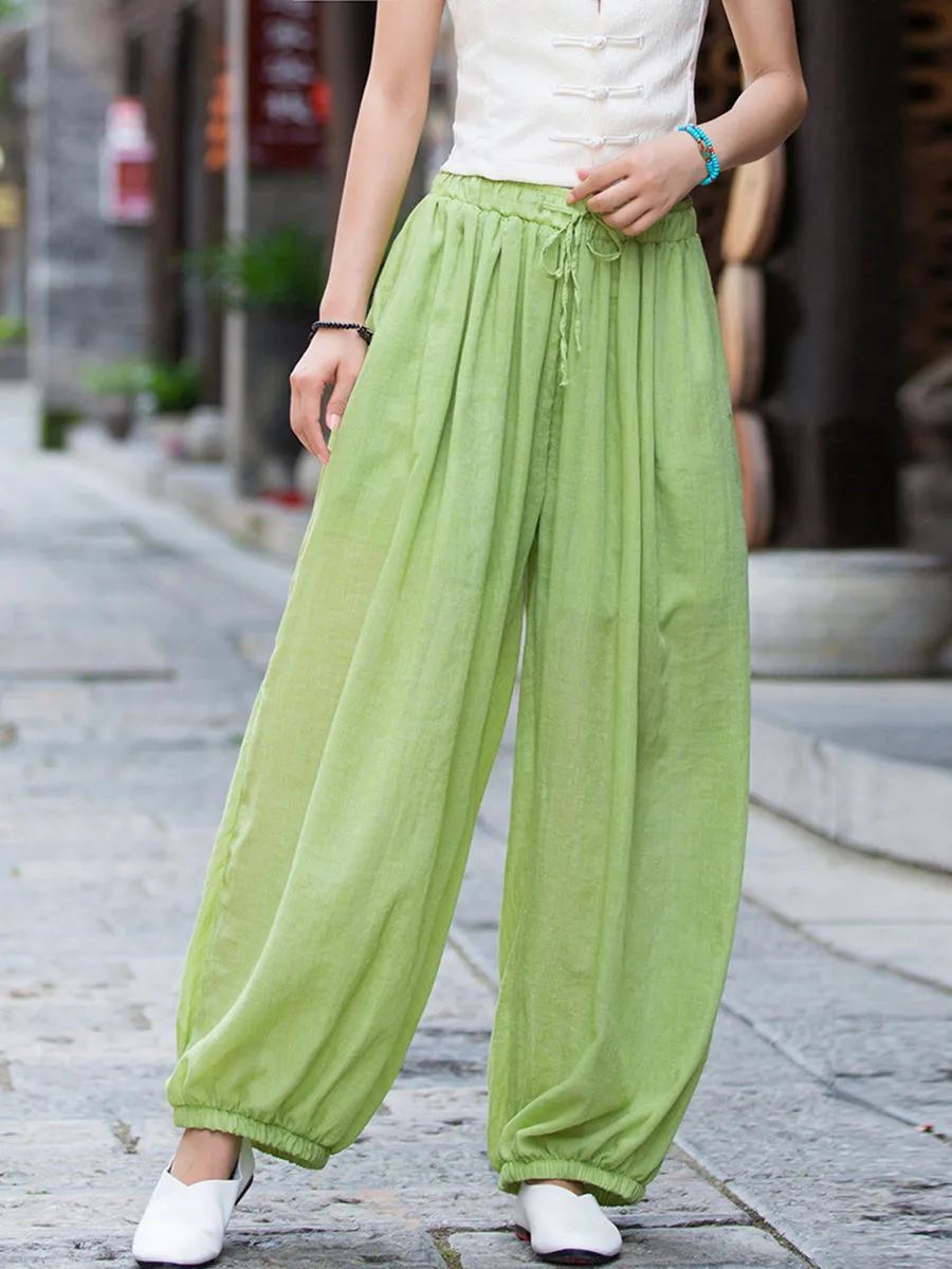 Women Spring Pure Color Harem Pants